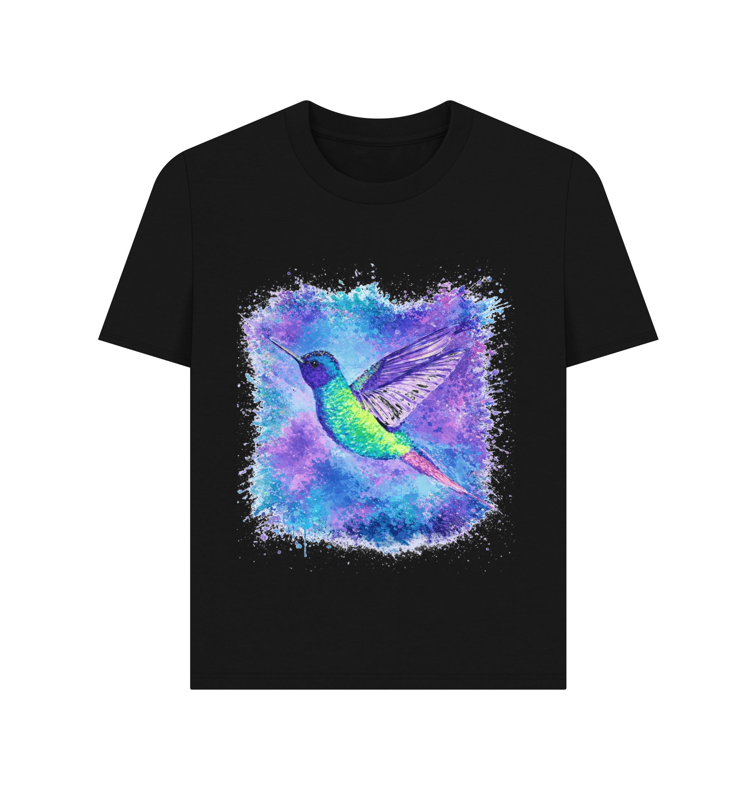 Black Printed T-shirt Front