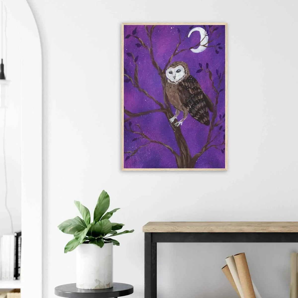 Watcher of the Violet Night- Fine Art Framed Poster
