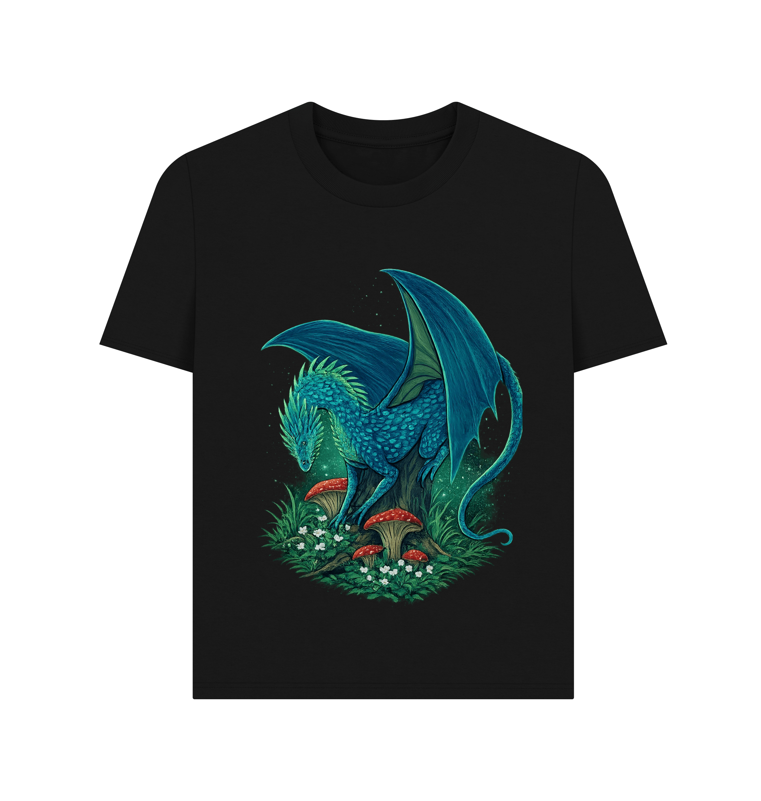 Black Printed T-shirt Front
