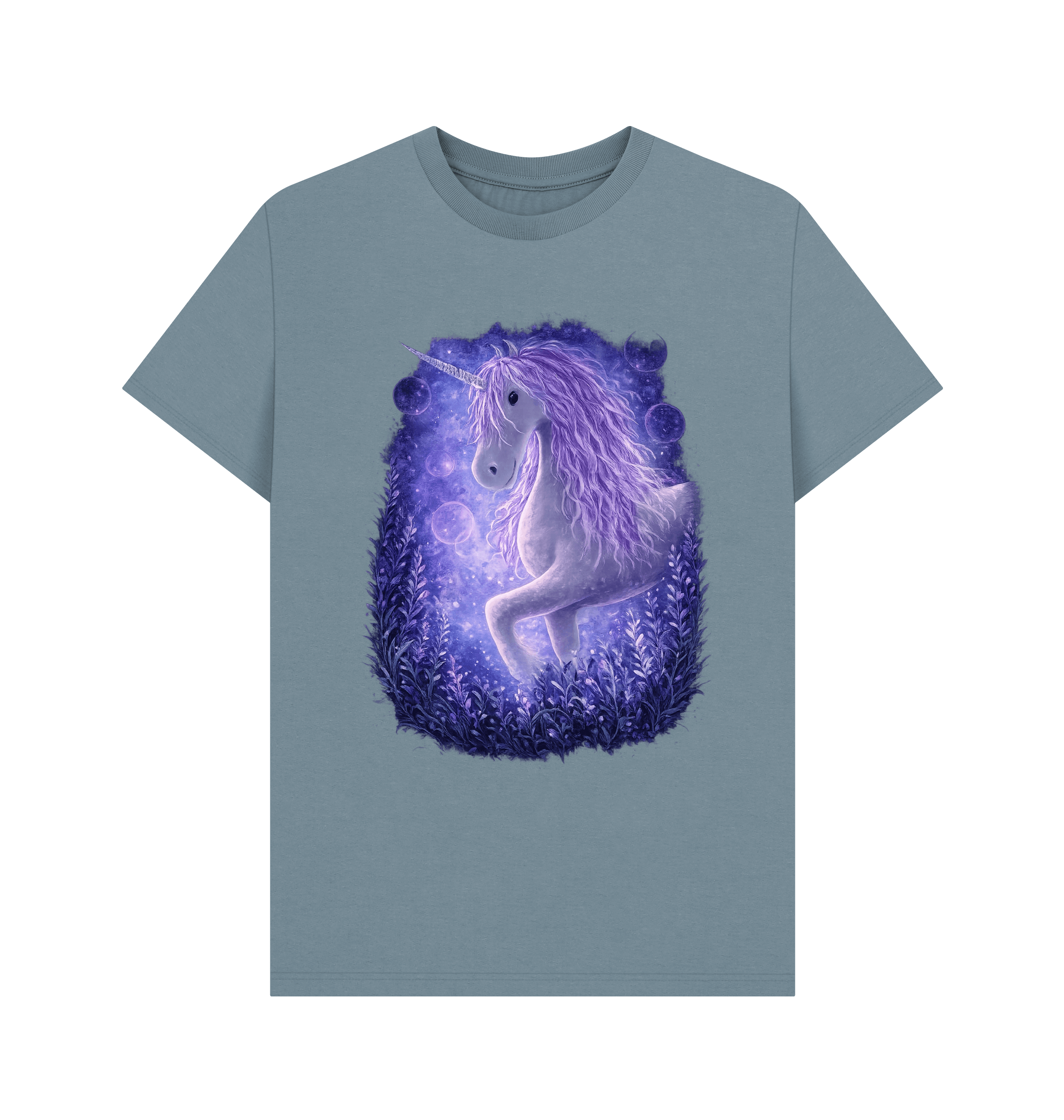 Stone Blue Printed T-shirt Front