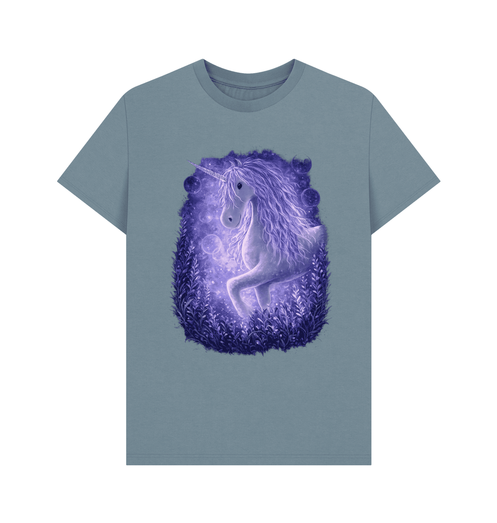 Stone Blue Printed T-shirt Front