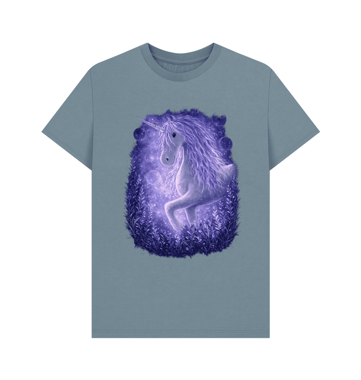 Stone Blue Printed T-shirt Front