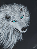 Original Acrylic Painting On Canvas Spirit Wolf Signed 40cmx30cm