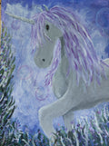 Original Acrylic Painting On Canvas Unicorn Dream Signed 40cmx30cm