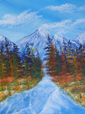 Original Acrylic Painting On Canvas Autumn Mountains 40cmx30cm signed