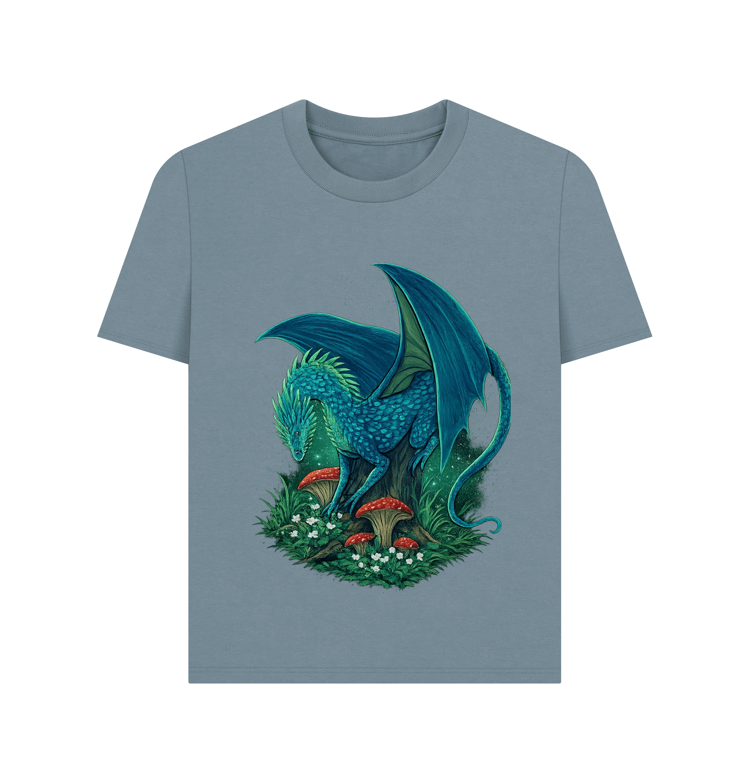 Stone Blue Printed T-shirt Front