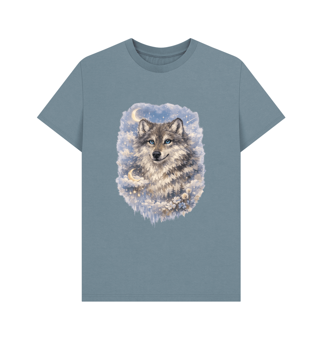 Stone Blue Printed T-shirt Front