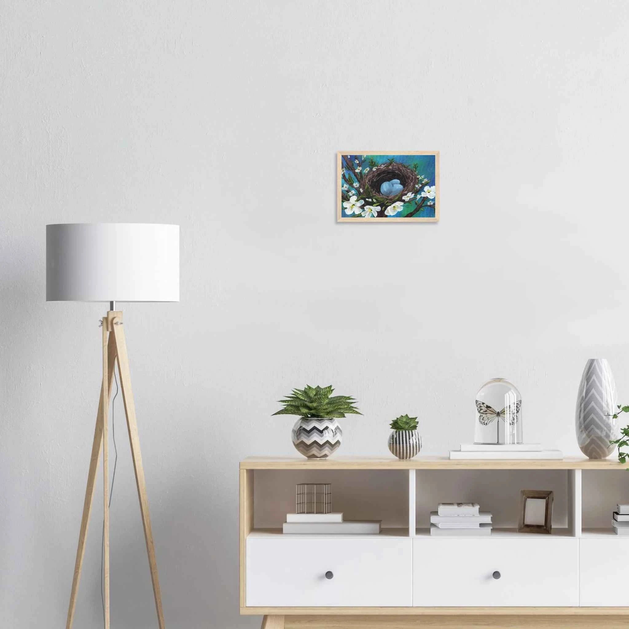 Blossoms & Blue Eggs - Fine Art Framed Poster
