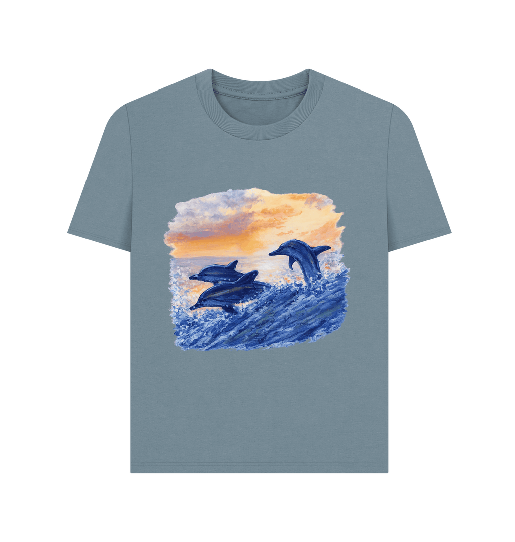 Stone Blue Printed T-shirt Front
