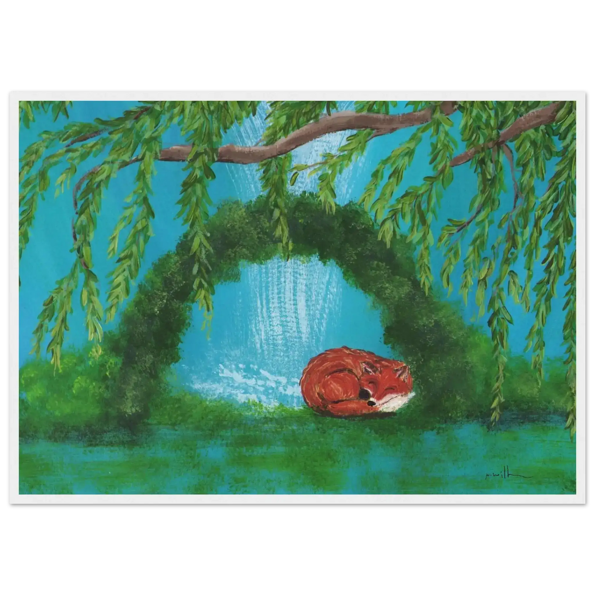 Willow‑Fox Dreamer - Fine Art Framed Poster