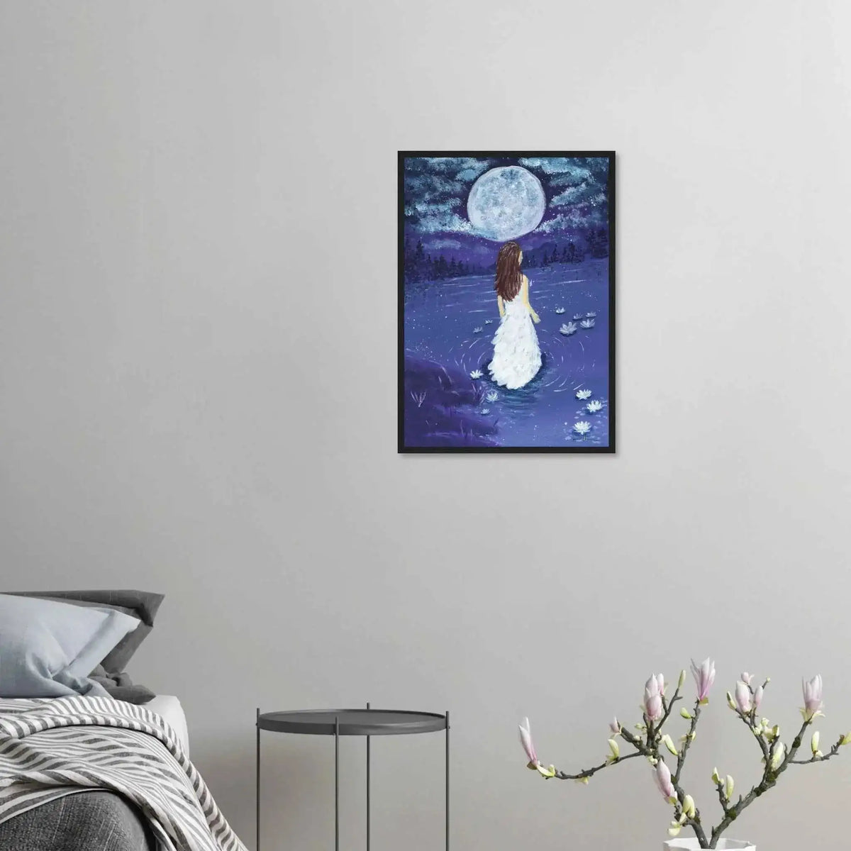 Lady of the Moon Fine Art Framed Poster
