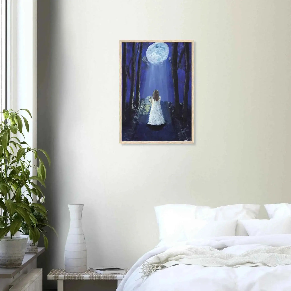Moonlit Forest Walk - Fine Art Framed Poster