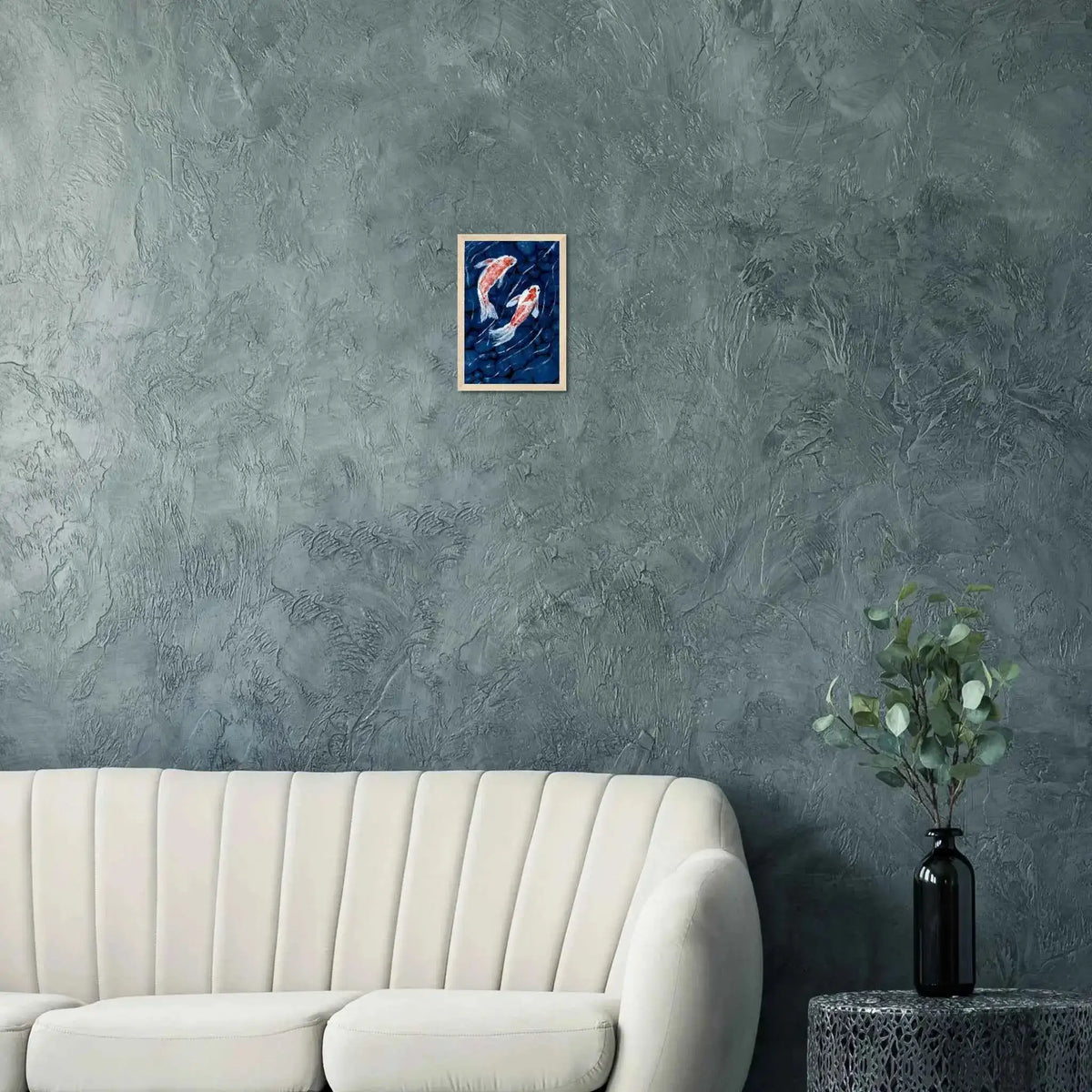 Koi Fish Fine Art Framed Poster – Premium Matte Wooden Wall Art