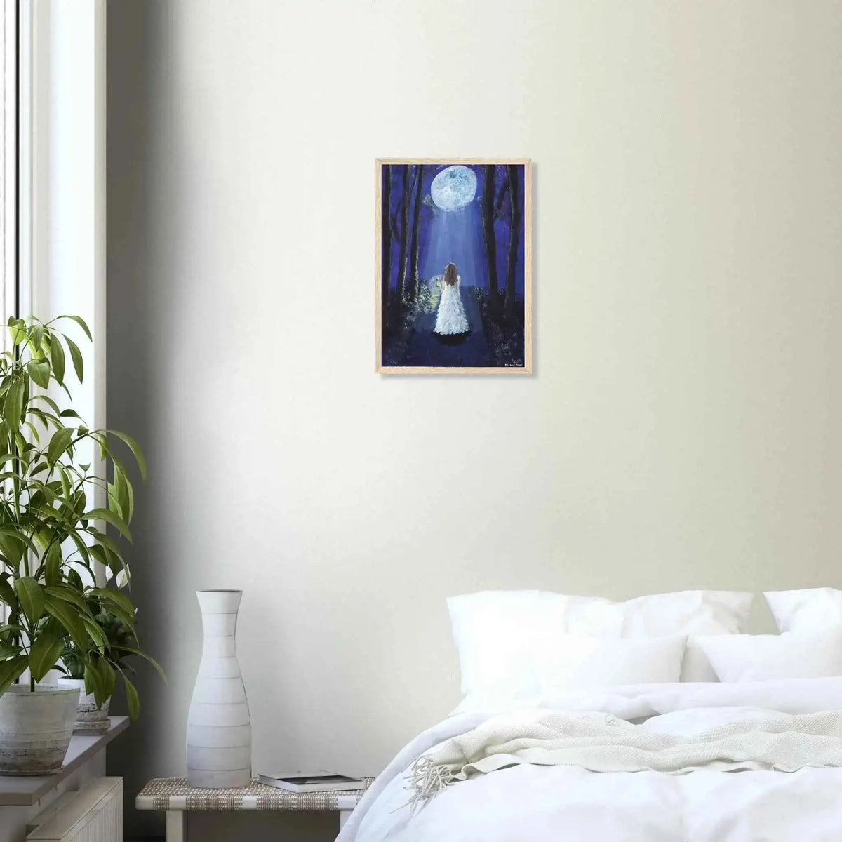 Moonlit Forest Walk - Fine Art Framed Poster