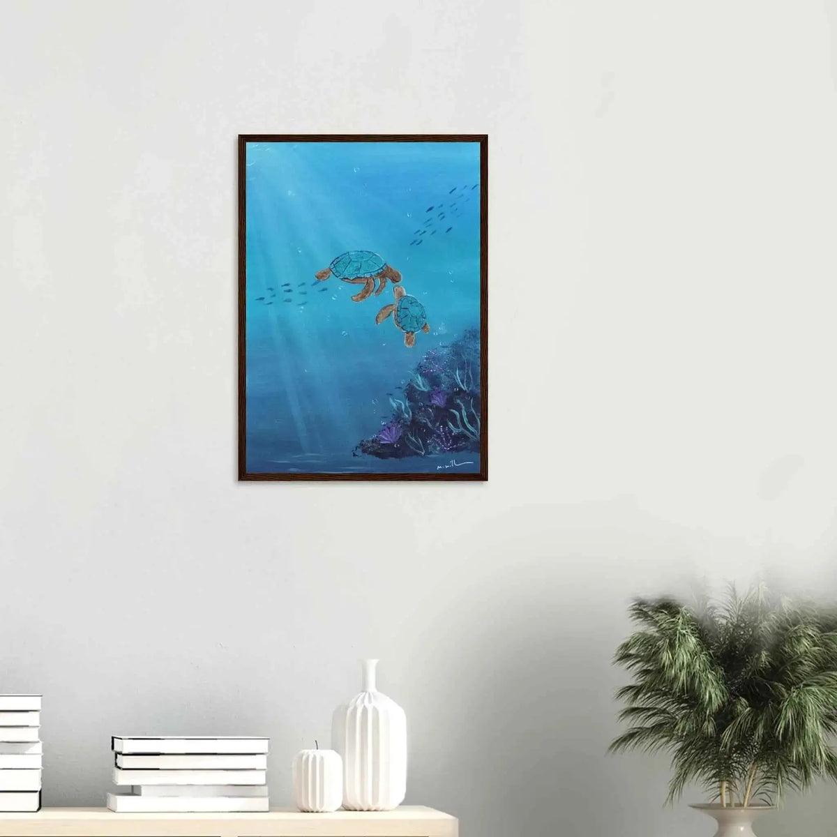 Tidal Companions - Serene Fine Art Framed Poster for Your Coastal Escape