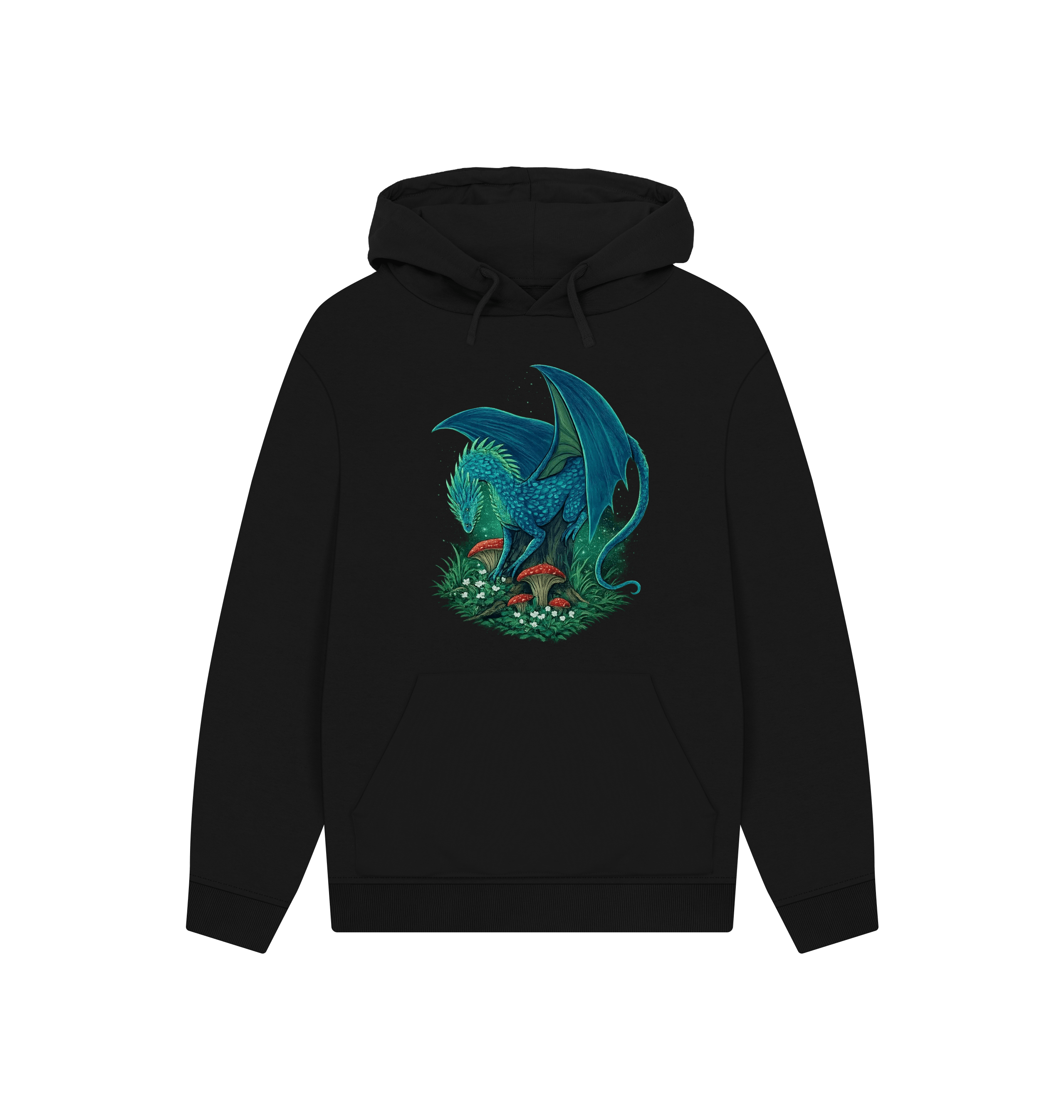 Black Printed Hoody Front