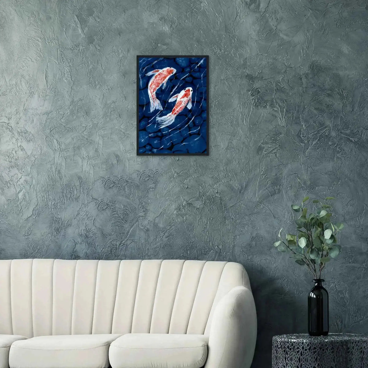 Koi Fish Fine Art Framed Poster – Premium Matte Wooden Wall Art