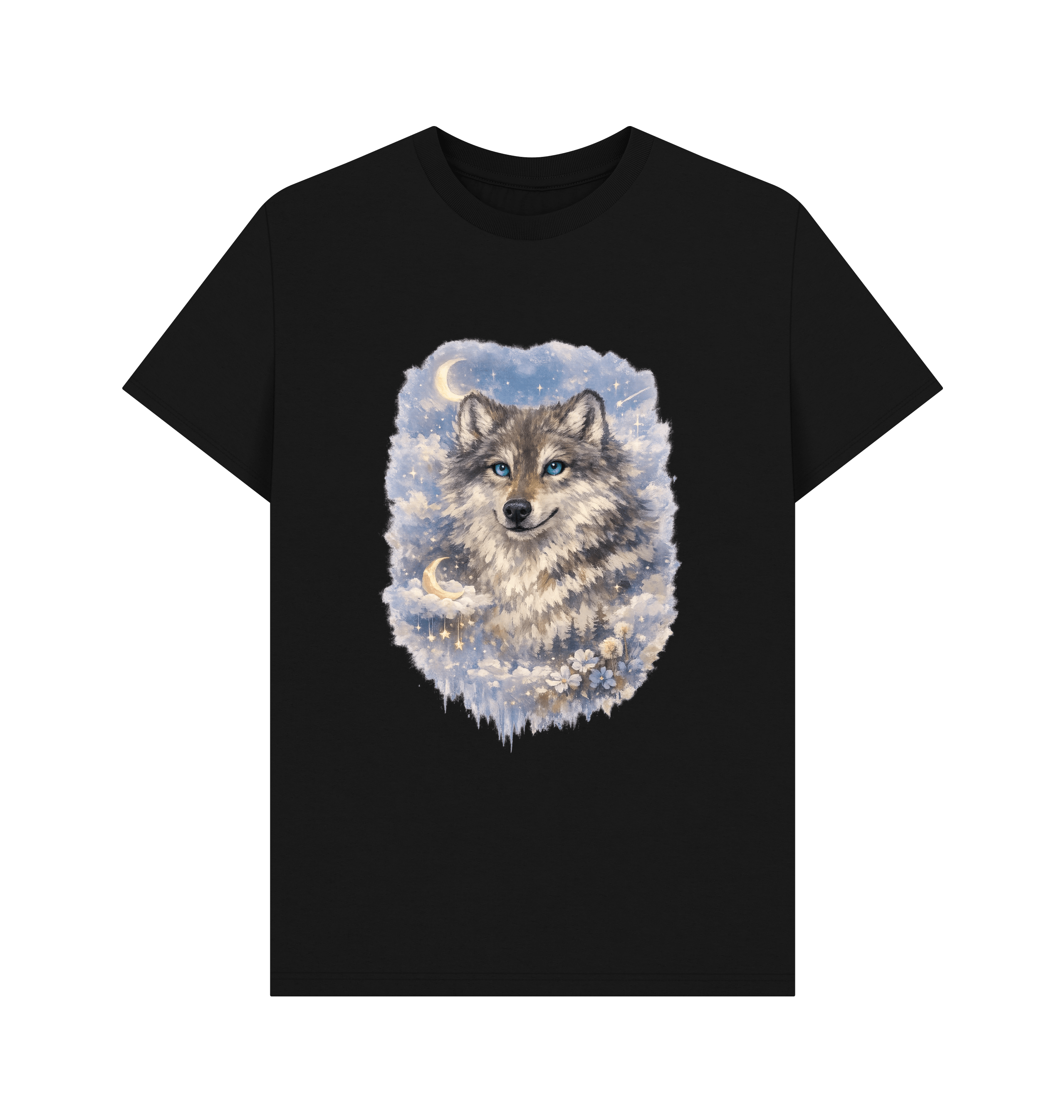 Black Printed T-shirt Front