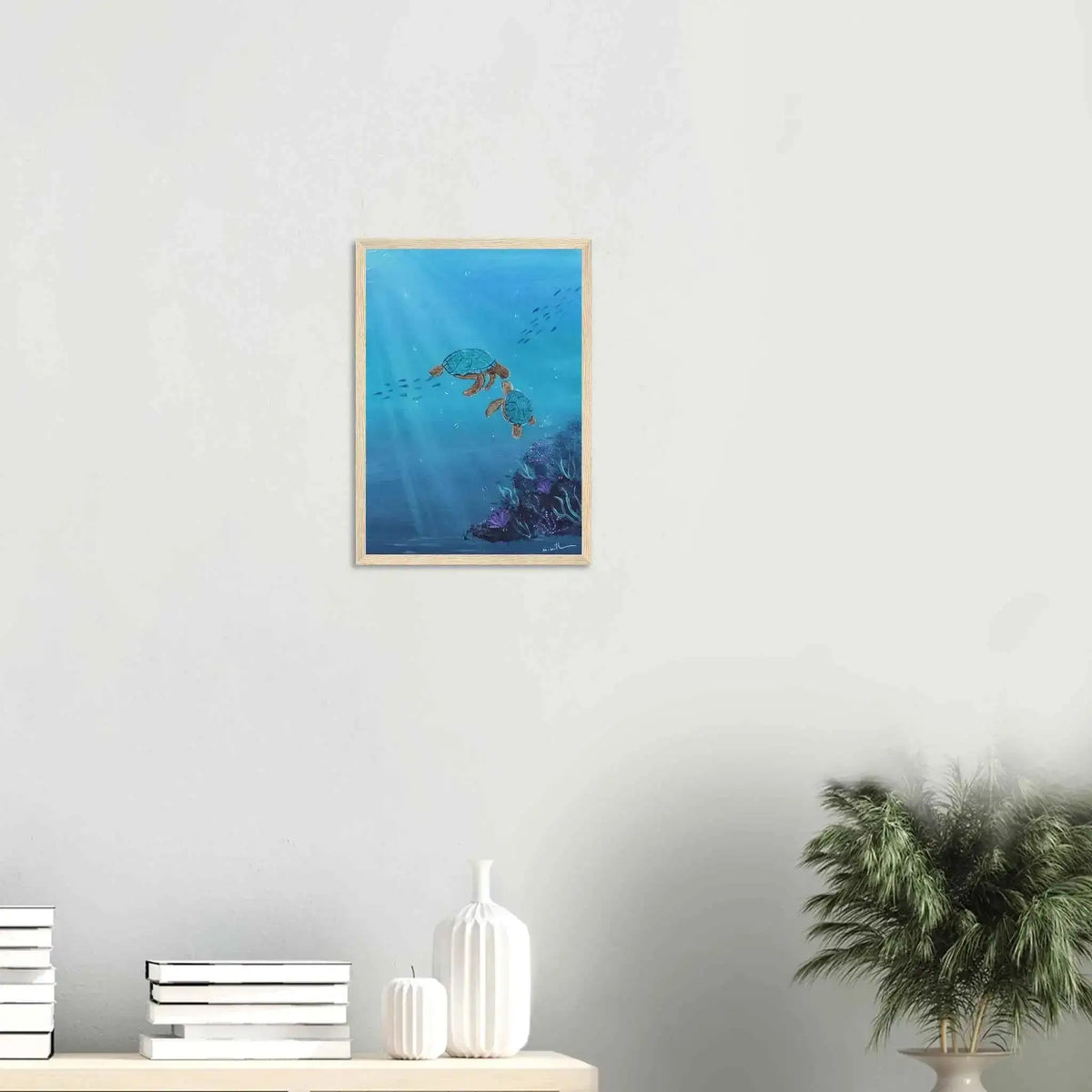 Tidal Companions - Serene Fine Art Framed Poster for Your Coastal Escape