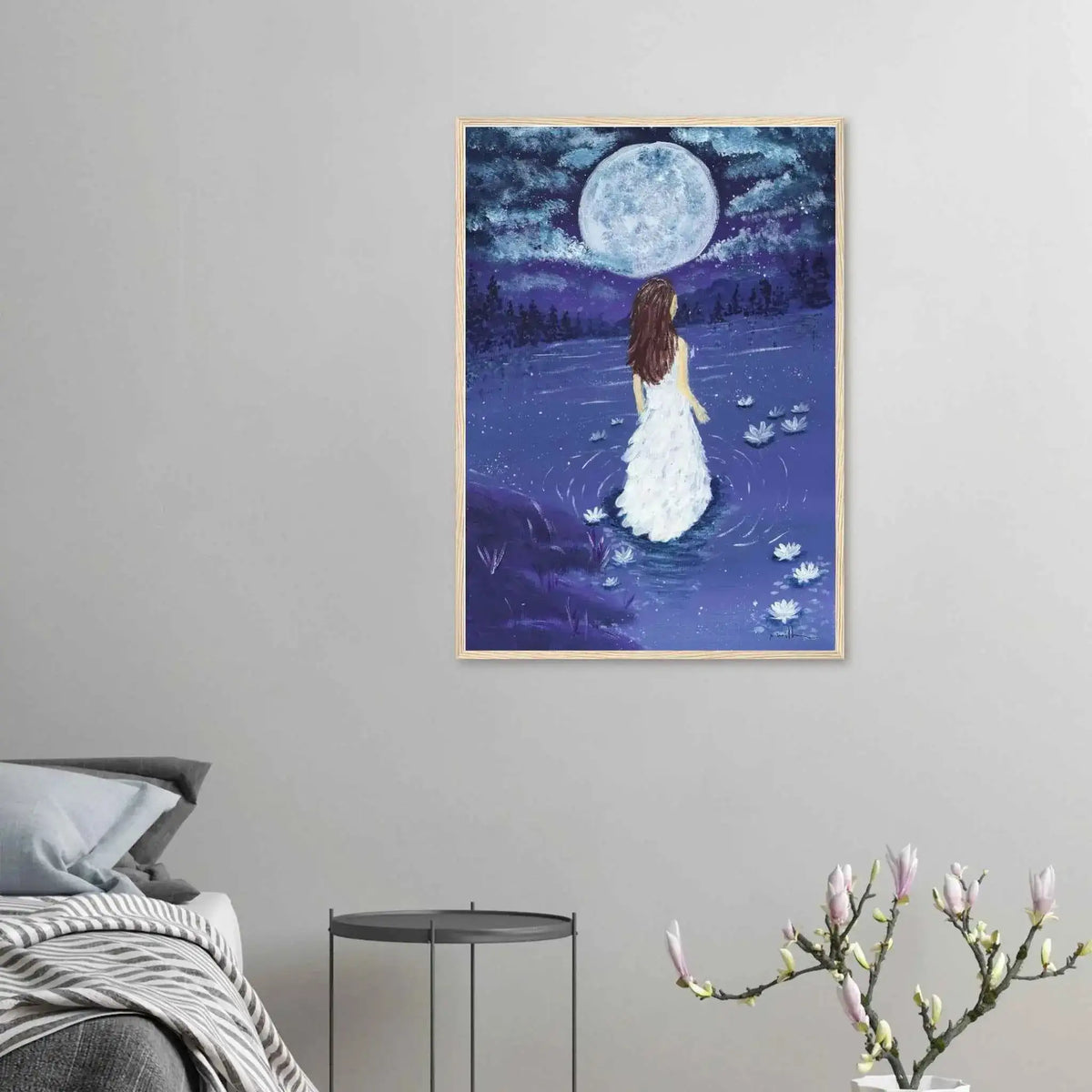 Lady of the Moon Fine Art Framed Poster