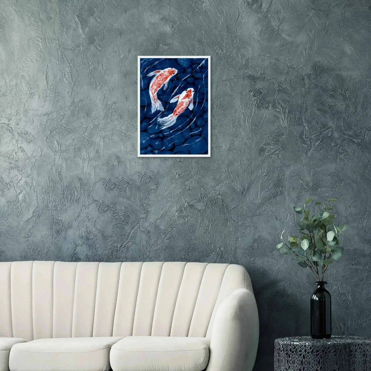 Koi Fish Fine Art Framed Poster – Premium Matte Wooden Wall Art