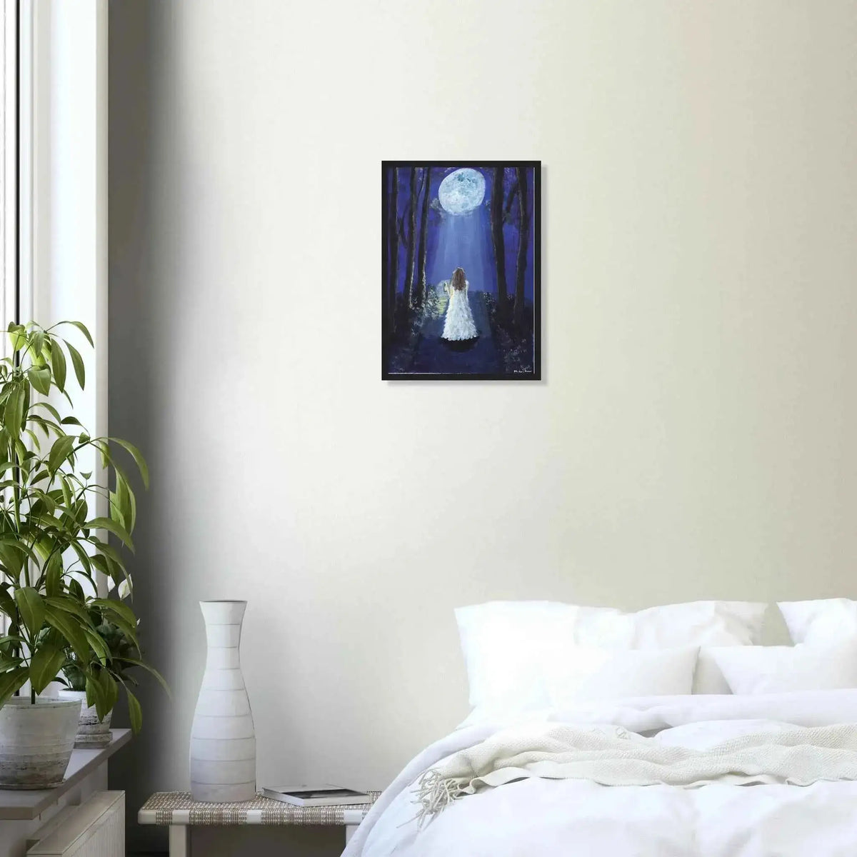 Moonlit Forest Walk - Fine Art Framed Poster