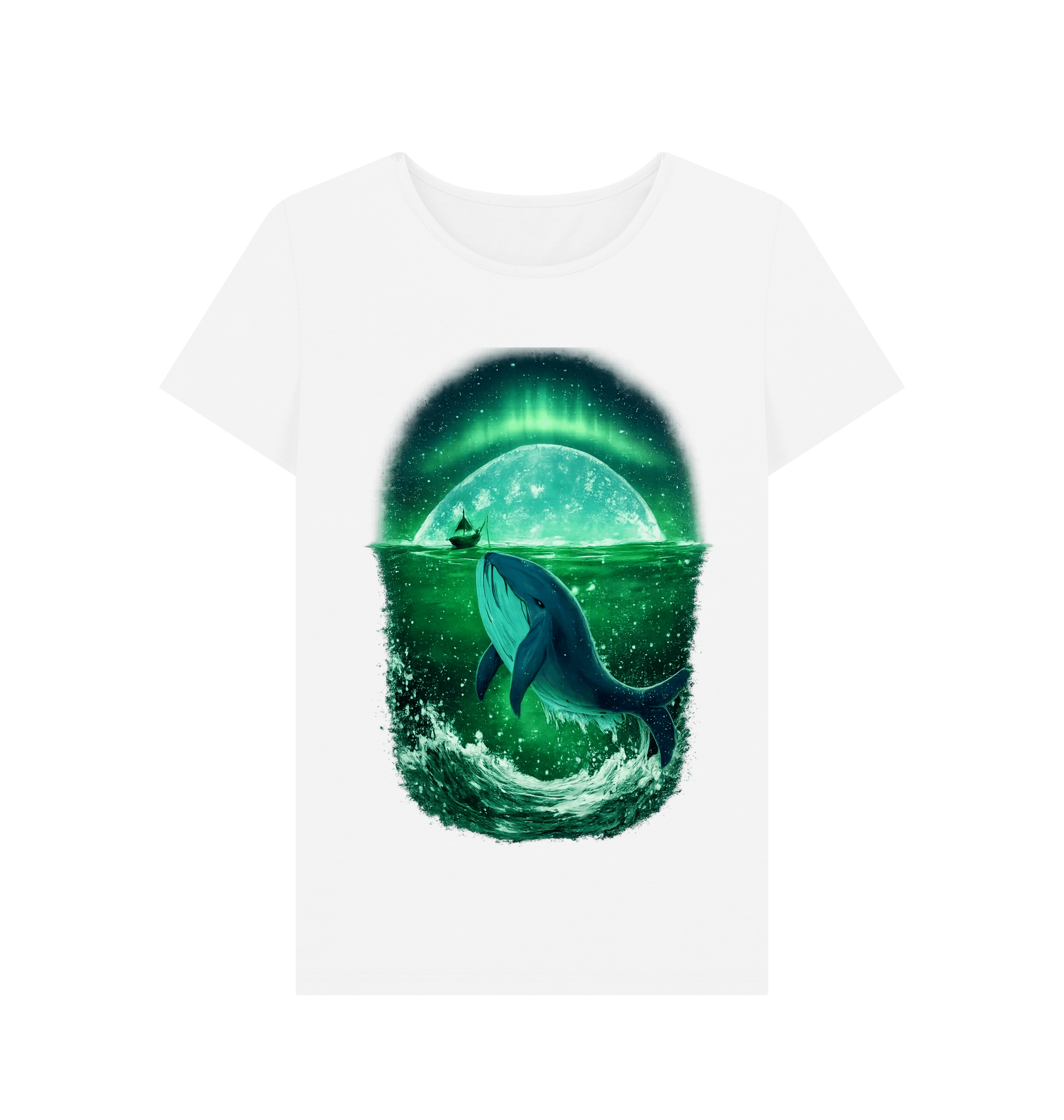 Whale Moonrise Ladies T-Shirt