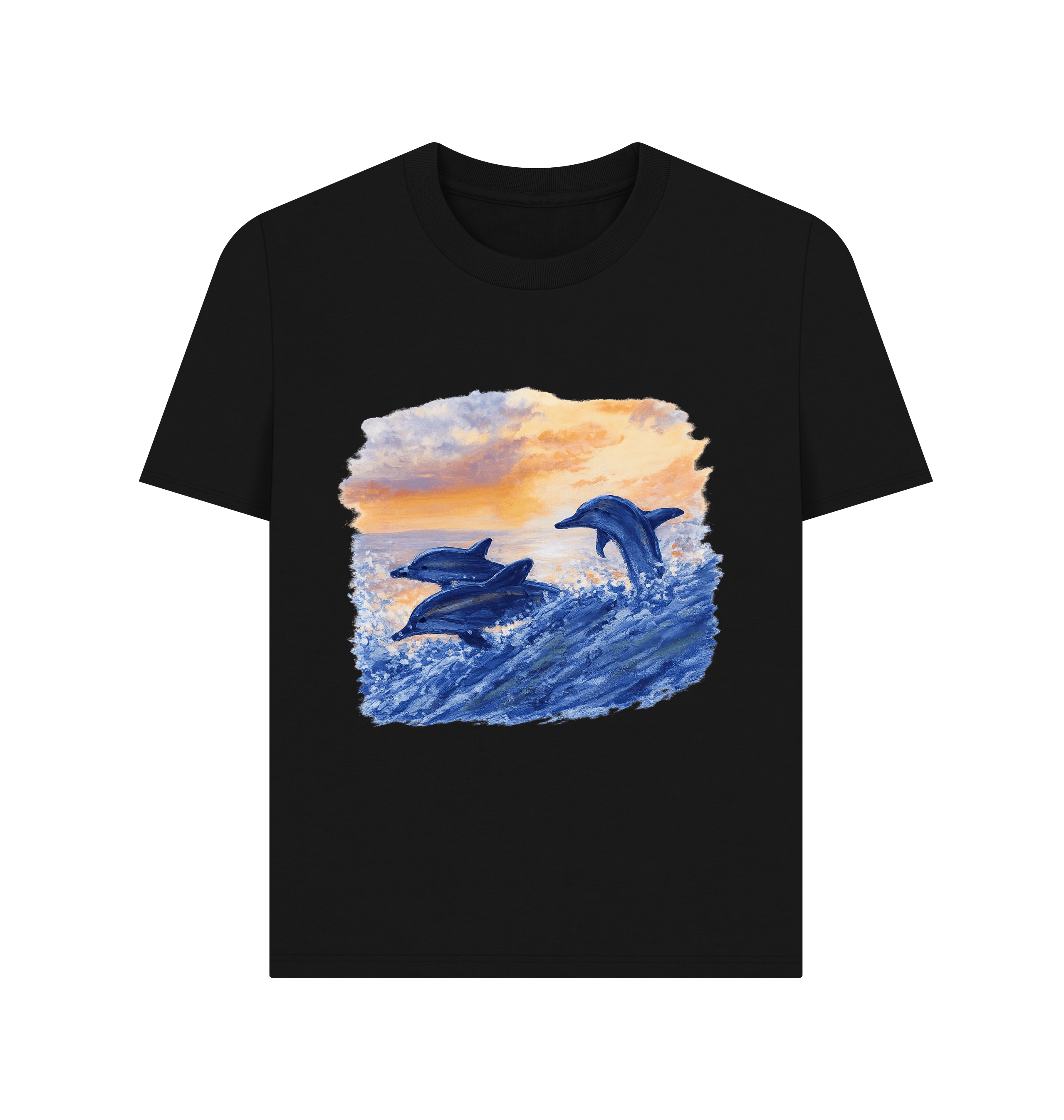Black Printed T-shirt Front