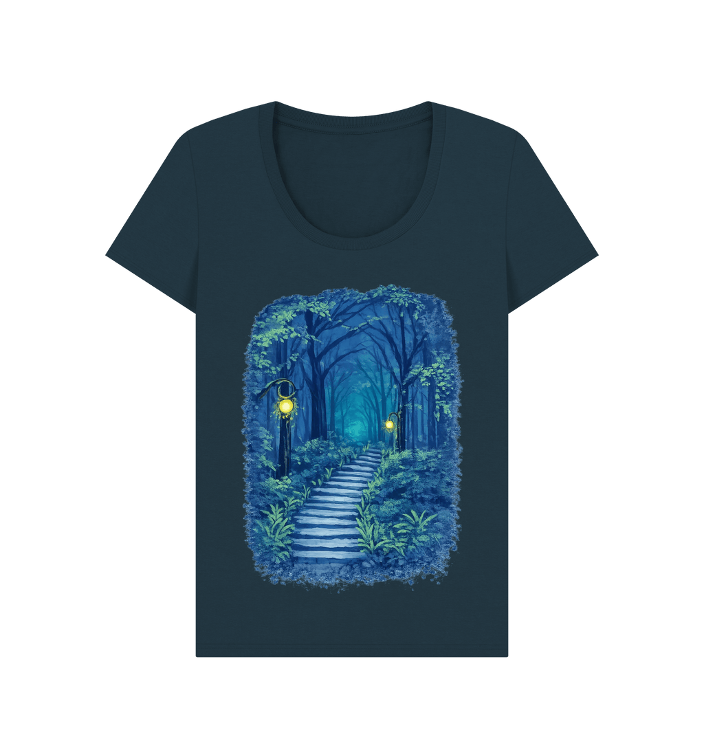 Denim Blue Printed T-shirt Front