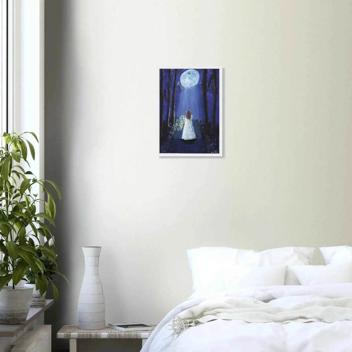 Moonlit Forest Walk - Fine Art Framed Poster