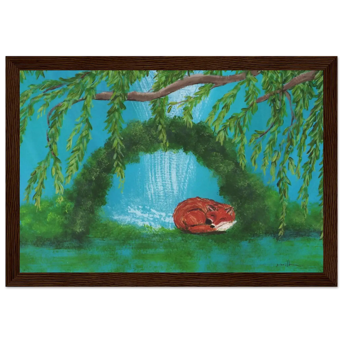 Willow‑Fox Dreamer - Fine Art Framed Poster