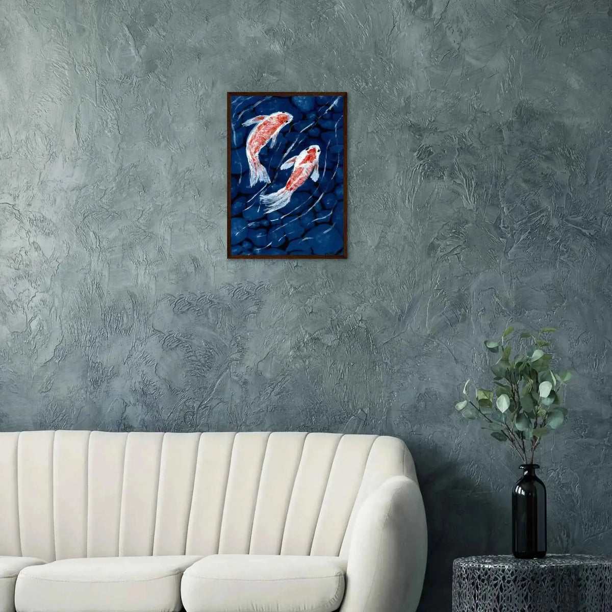 Koi Fish Fine Art Framed Poster – Premium Matte Wooden Wall Art