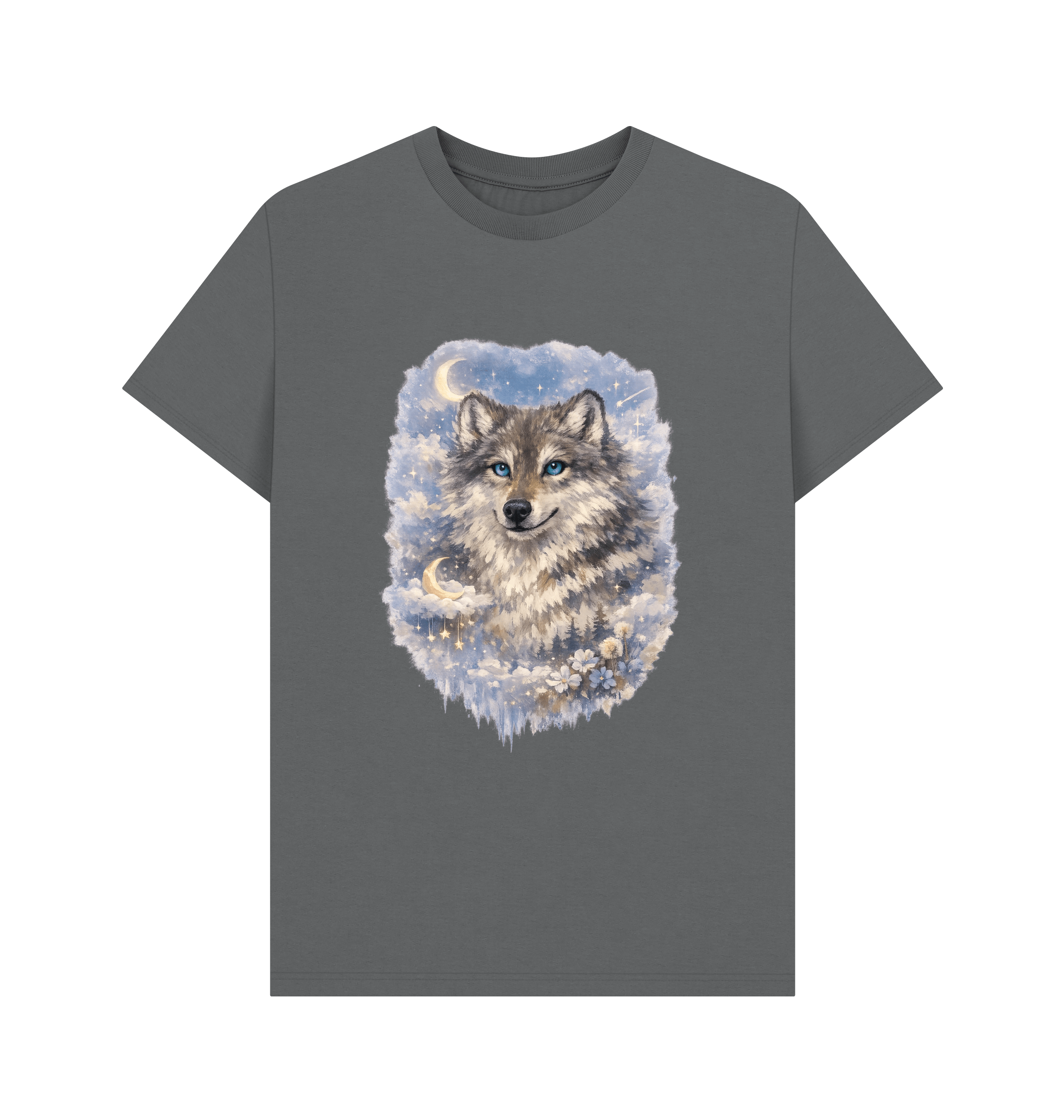 Slate Grey Printed T-shirt Front