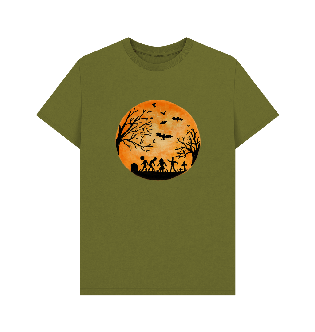 Moss Green Printed T-shirt Front