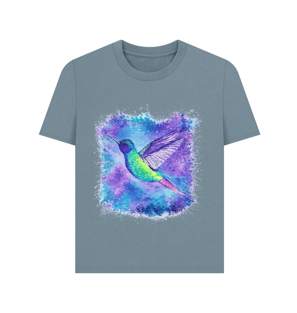 Stone Blue Printed T-shirt Front