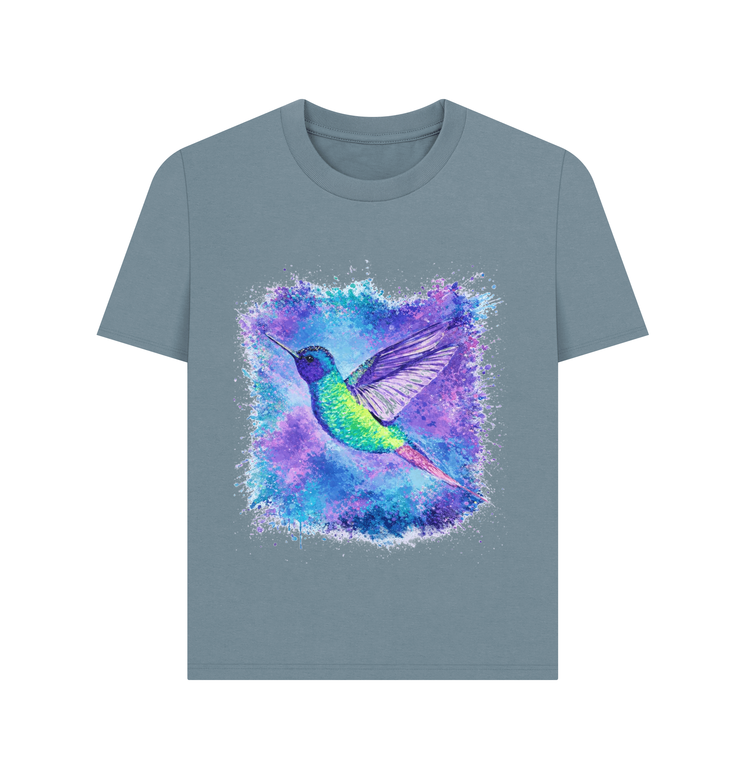 Stone Blue Printed T-shirt Front