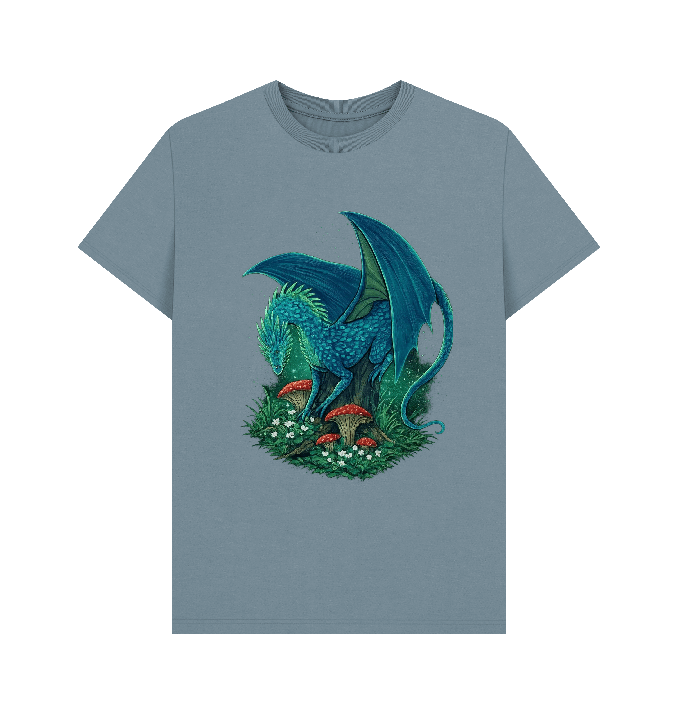 Stone Blue Printed T-shirt Front