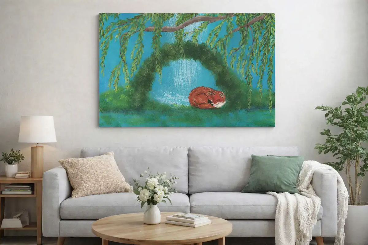 Willow Fox Dreamer Poster - Elevate Your Space with Nature's Calm The Sleepy Easel