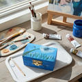 Hand-Painted Fairy Dandelion Trinket Box | Unique Blue Wooden Keepsake for Jewellery & Gifts The Sleepy Easel