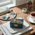 Whimsical Hand-Painted Fox Trinket Box: A Charming Woodland Keepsake for Your Treasures The Sleepy Easel
