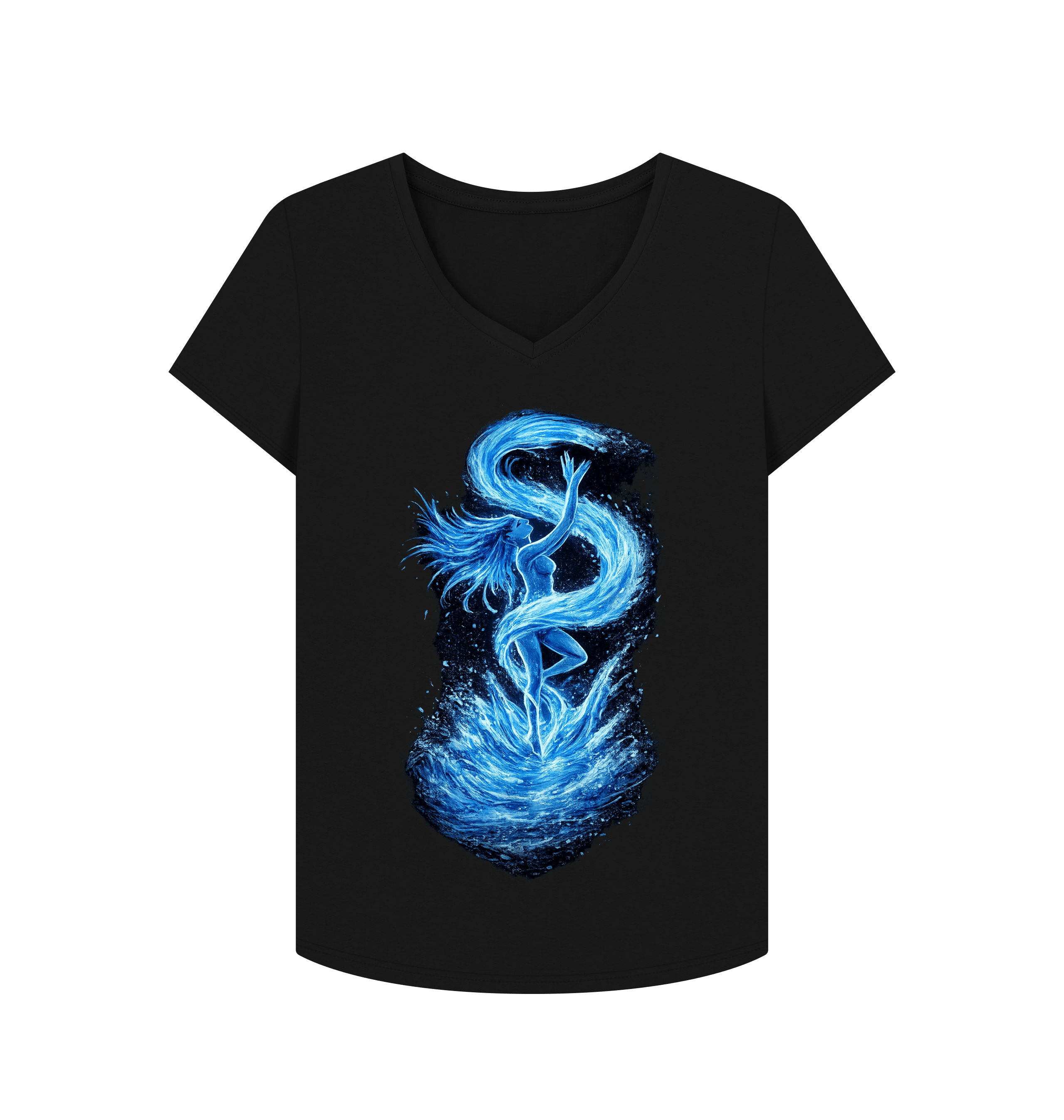 Black Printed T-shirt Front
