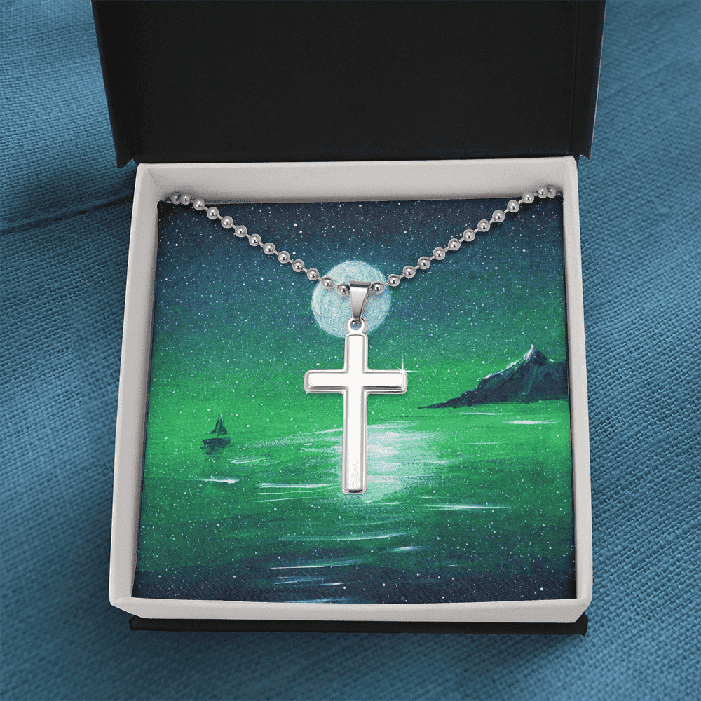 Guided by Light – Celestial Cross Necklace - The Sleepy Easel