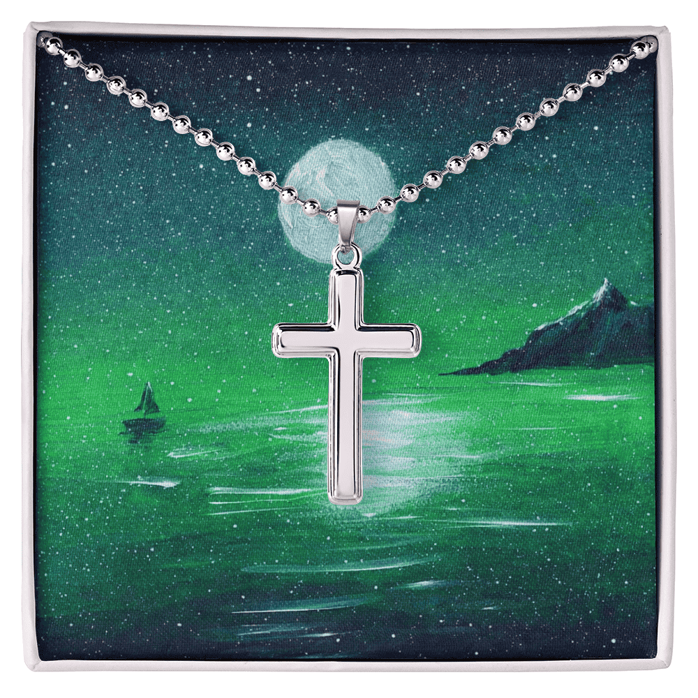 Guided by Light – Celestial Cross Necklace - The Sleepy Easel