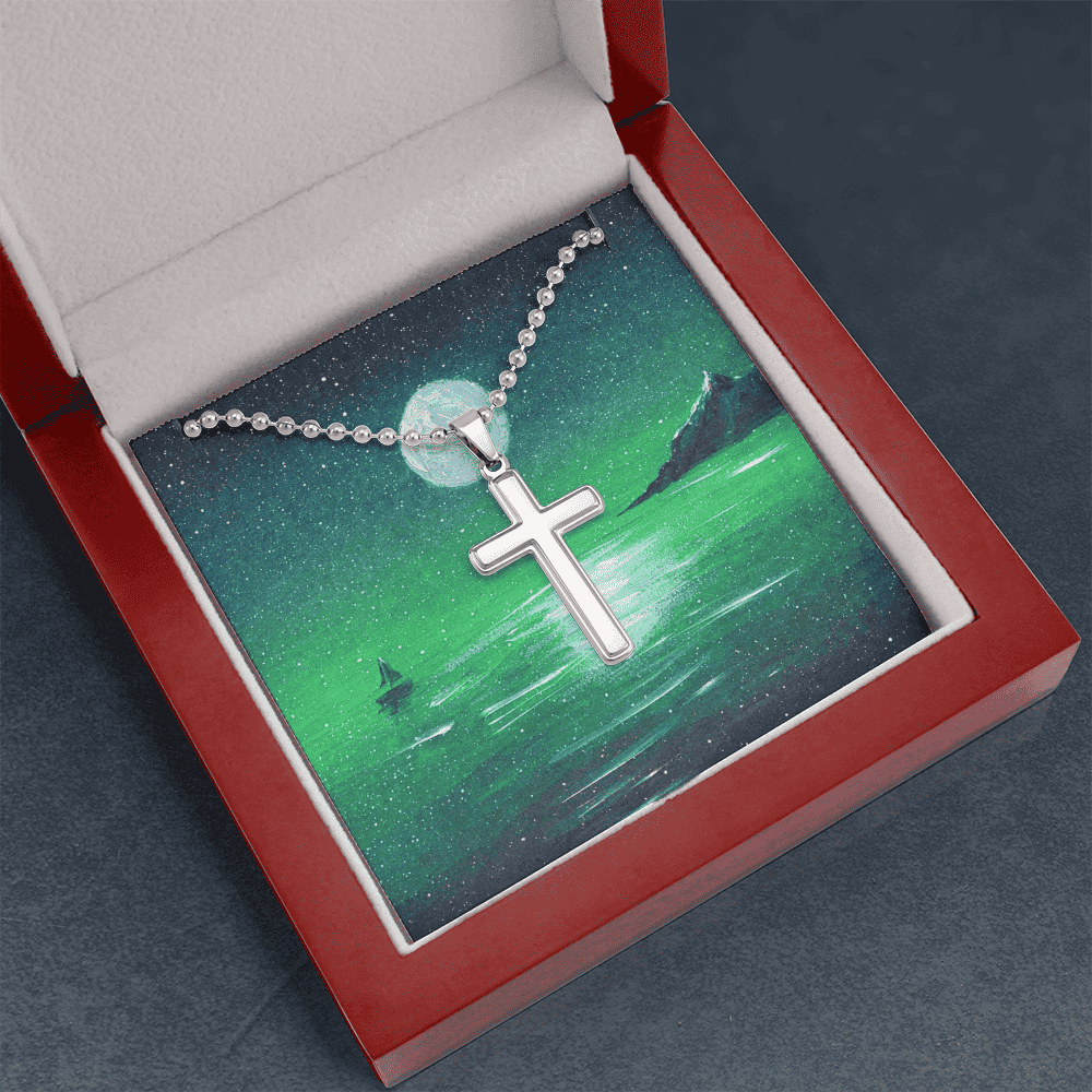 Guided by Light – Celestial Cross Necklace - The Sleepy Easel