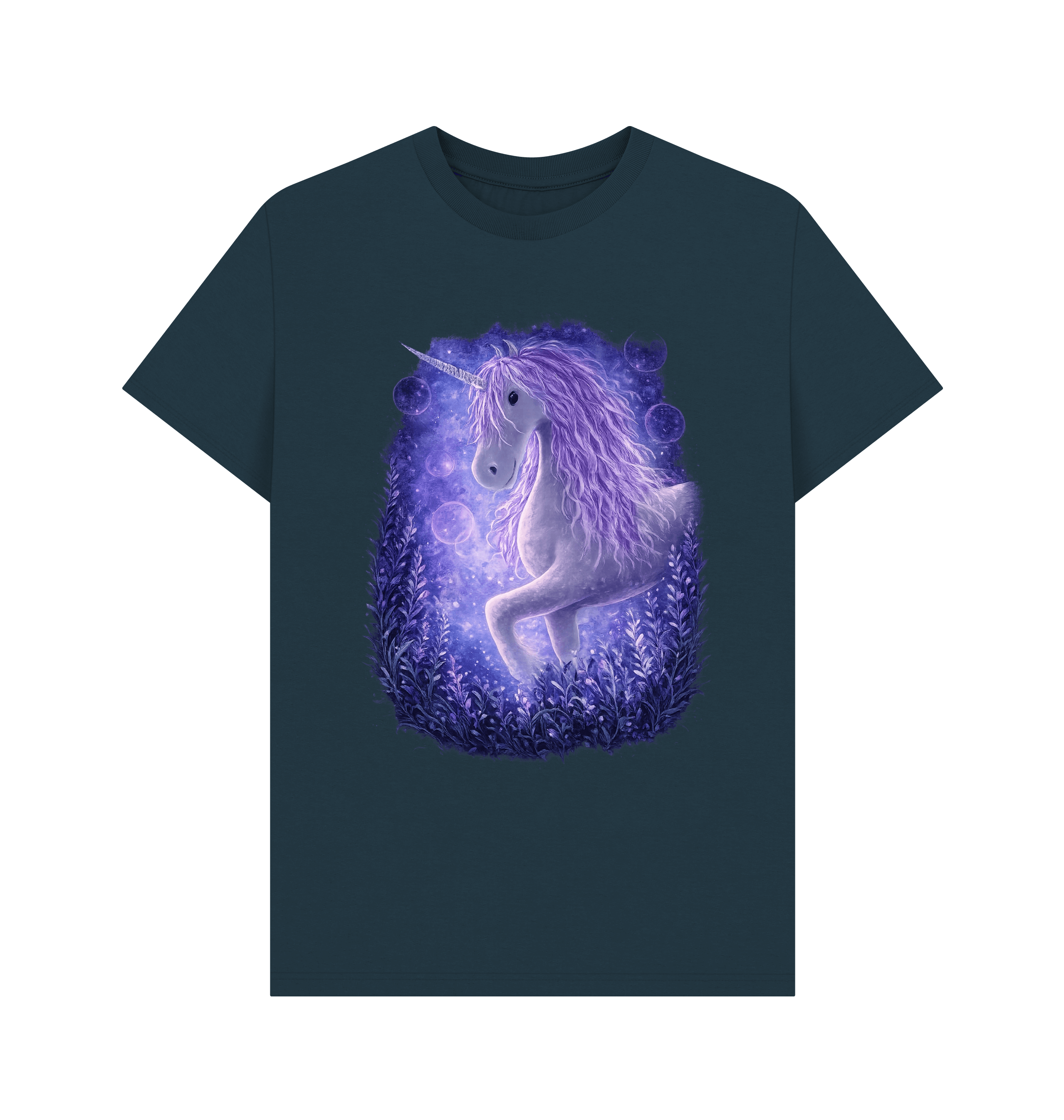 Denim Blue Printed T-shirt Front