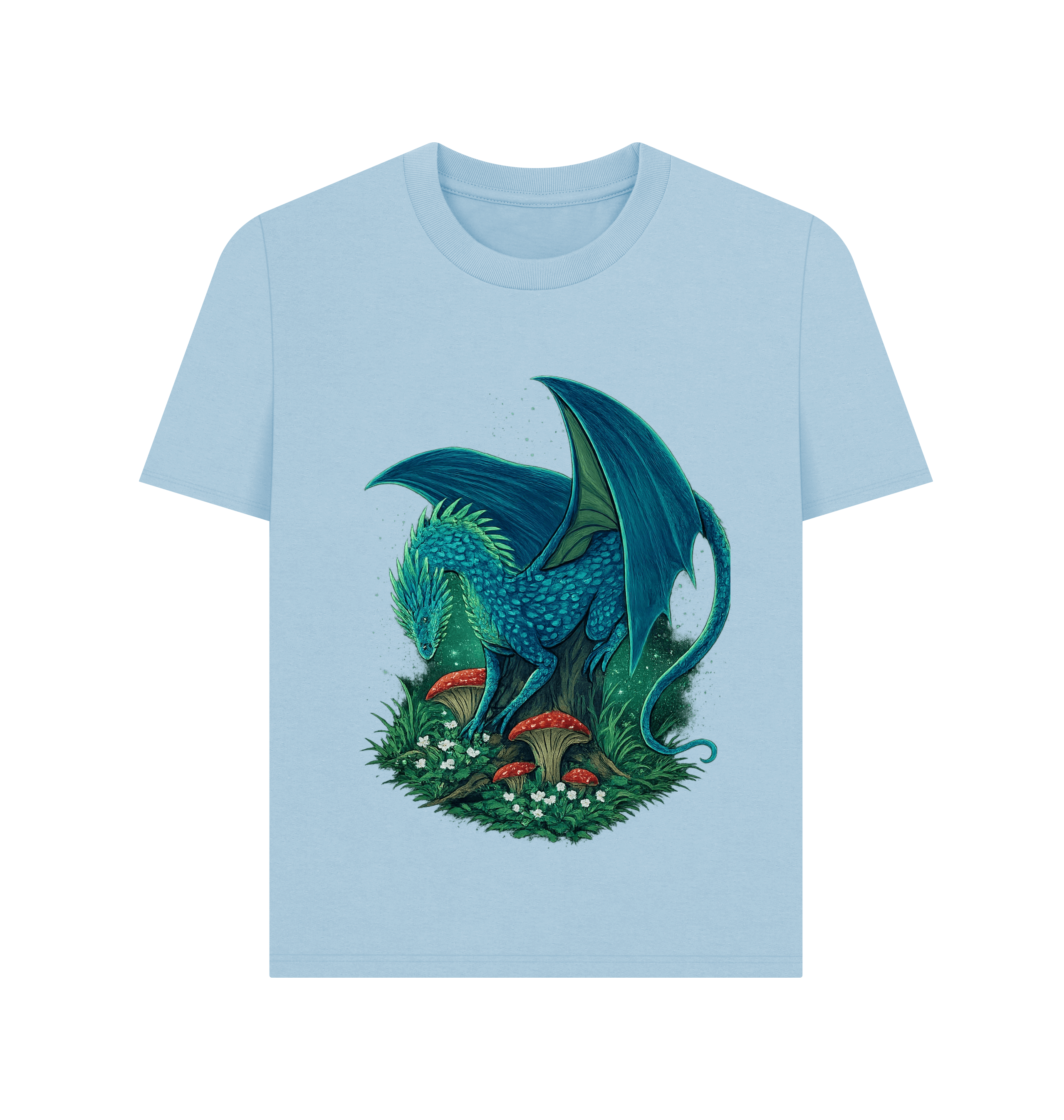 Milky Blue Printed T-shirt Front
