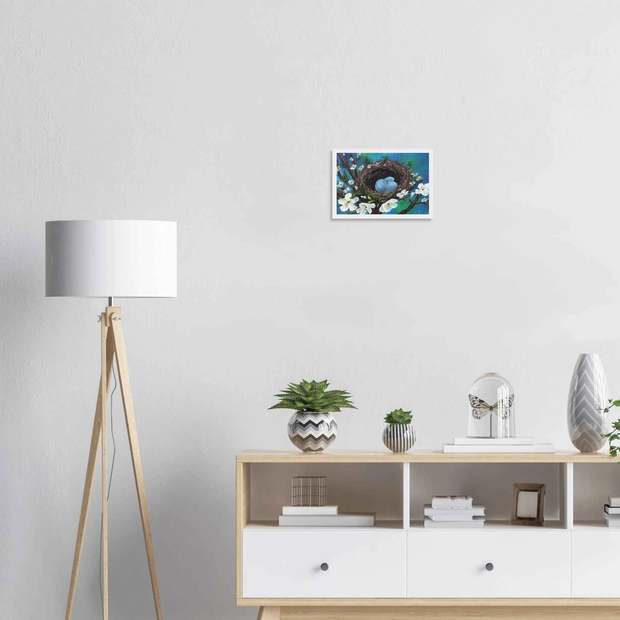 Blossoms & Blue Eggs - Fine Art Framed Poster