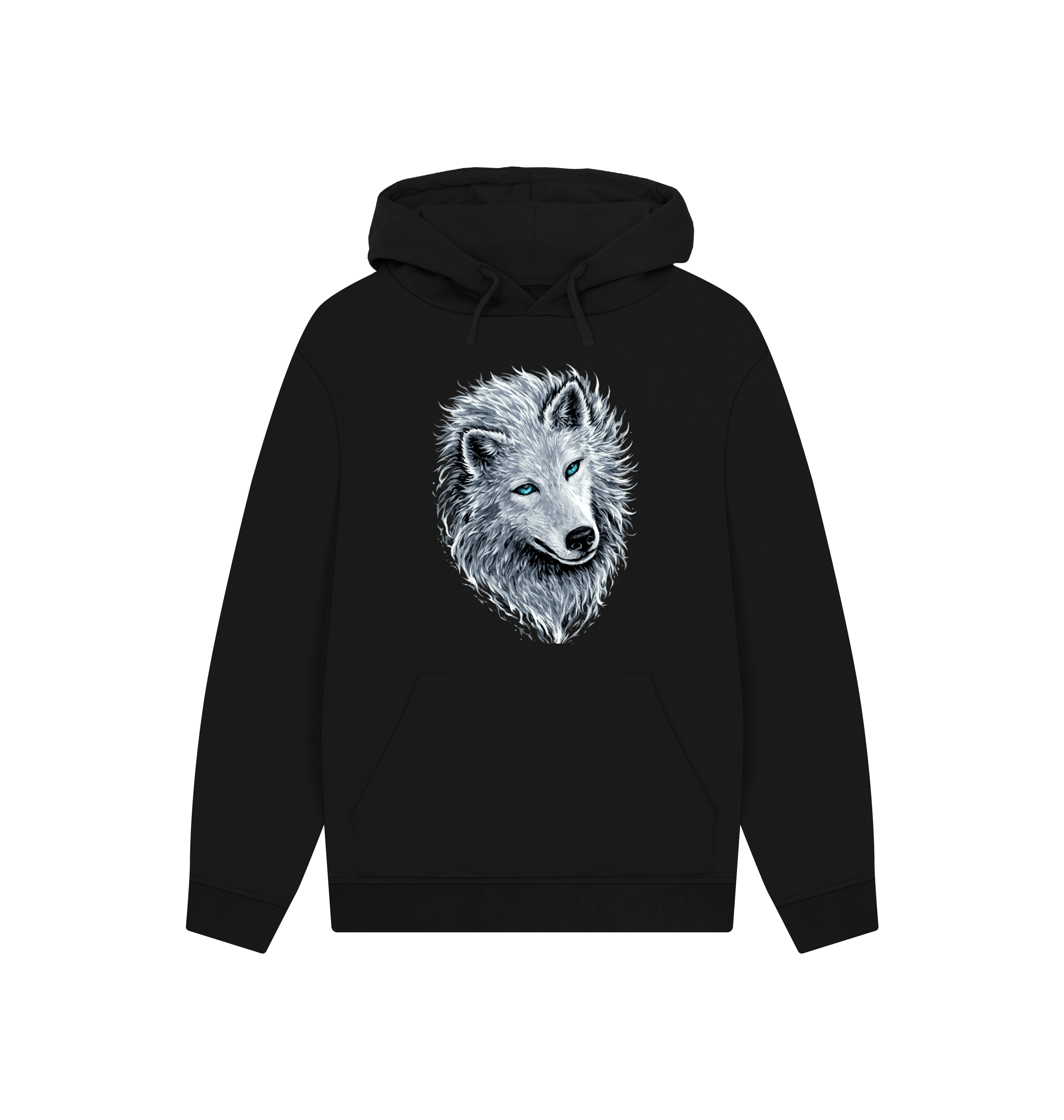Black Printed Hoody Front