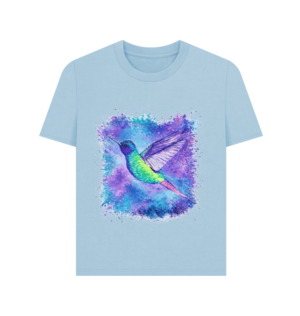 Milky Blue Printed T-shirt Front