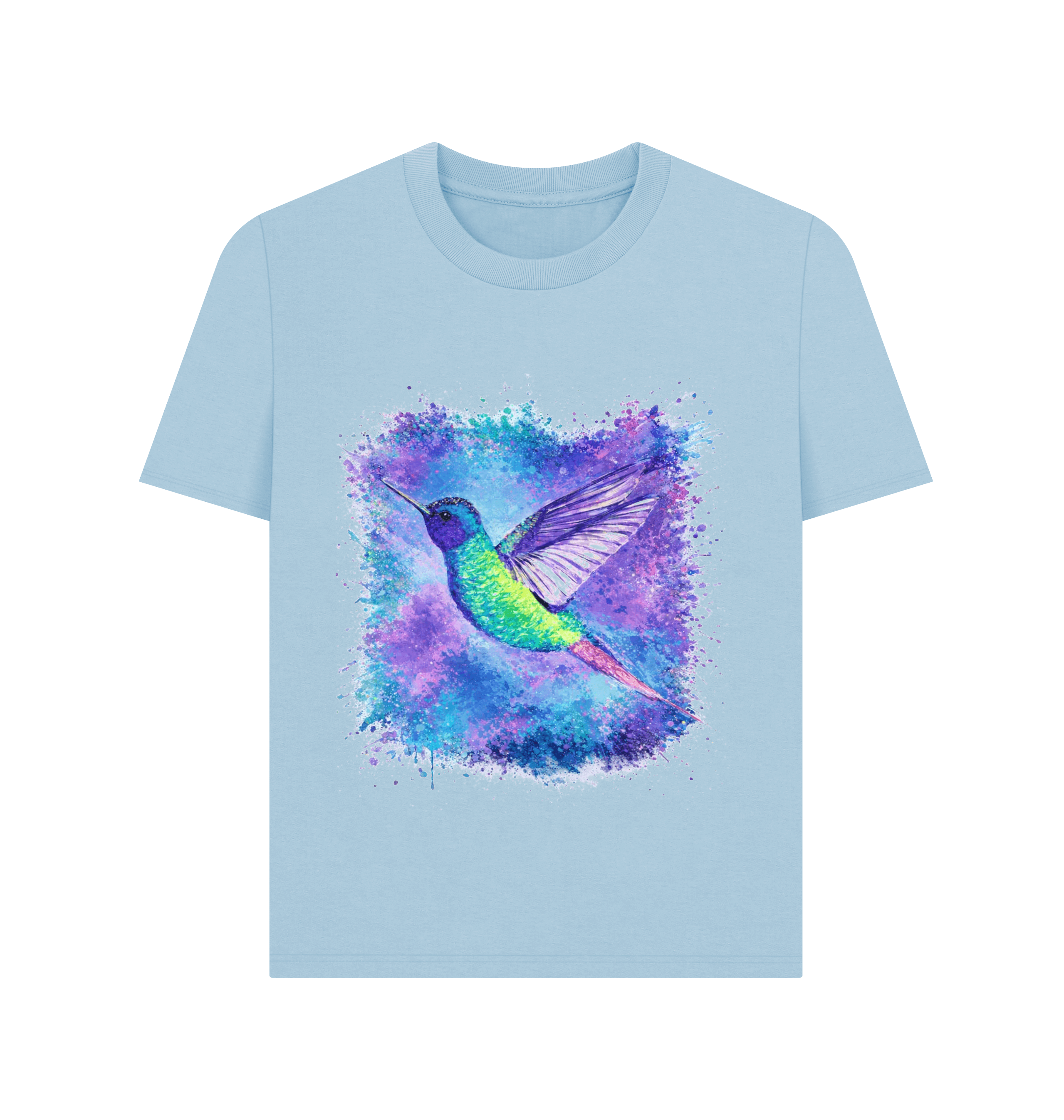 Milky Blue Printed T-shirt Front